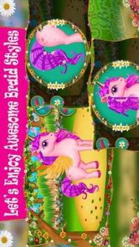 Fairy Unicorn Braided Hairstyle Salon游戲截圖3