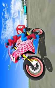Super Hero Stunt Bike - Spider Hero Pizza Delivery游戲截圖3