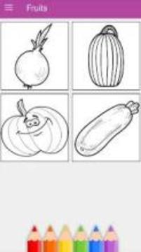 Kids Vegetables & Fruits Coloring Book游戲截圖2