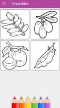 Kids Vegetables & Fruits Coloring Book游戲截圖3