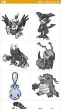 Color by Number Digimon Pixel Art游戲截圖2