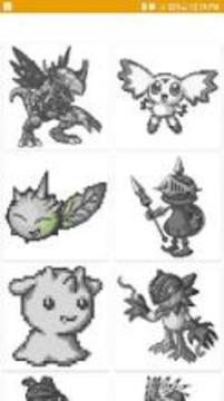 Color by Number Digimon Pixel Art游戲截圖1