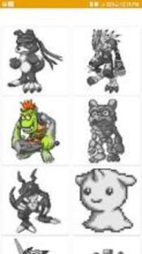 Color by Number Digimon Pixel Art游戲截圖3