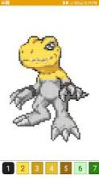 Color by Number Digimon Pixel Art游戲截圖5