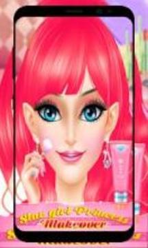 Pink Princess Mackeup Salon : Star Girl Makeover游戲截圖5