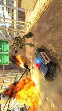 US Police Cop Car Robot Transformation Police Game游戲截圖3