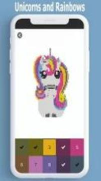 Unicorn - Color by Number pixel art coloring game游戲截圖5