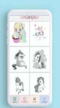 Unicorn - Color by Number pixel art coloring game游戲截圖3