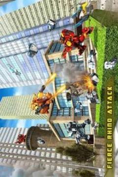 Futuristic Rhino Robot Car Transformation Game游戲截圖3
