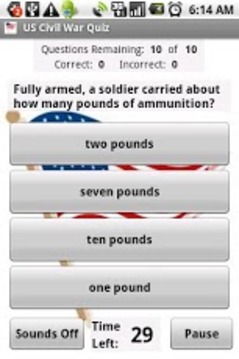 US Civil War Quiz游戲截圖2