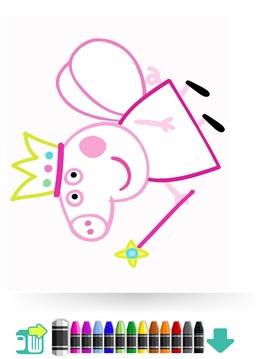 Color book paint Peppy pig游戲截圖2