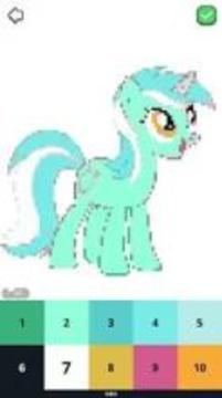 3D Little Pony Unicorn Color By Number Pixel art游戲截圖1