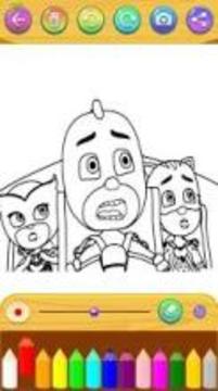Coloring PJ Hero Masks Book游戲截圖3
