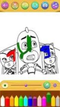 Coloring PJ Hero Masks Book游戲截圖2