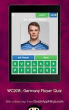 World Cup 2018 : Germany Player Quiz游戲截圖1