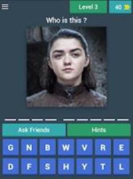 Game of Thrones Charatcers Quiz Game游戲截圖4