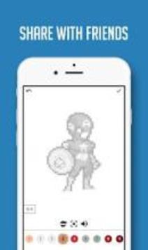Color by Number Super Heroes Pixel Sandbox游戲截圖1