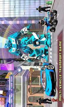 US Police ATV Quad Bike Robot Car Transporter Game游戲截圖1