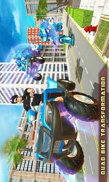 US Police ATV Quad Bike Robot Car Transporter Game游戲截圖3