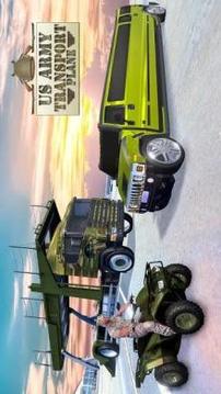 US Army ATV Quad Bike & Limo Car Plane Transporter游戲截圖1