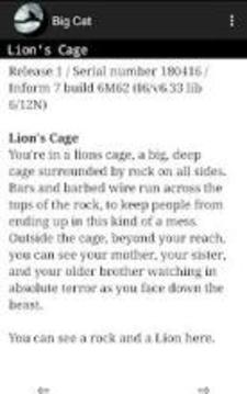 Big Cat - A Text Adventure Game游戲截圖2
