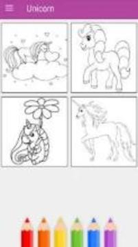 Unicorn Coloring Book - Horse Pony Coloring Pages游戲截圖2