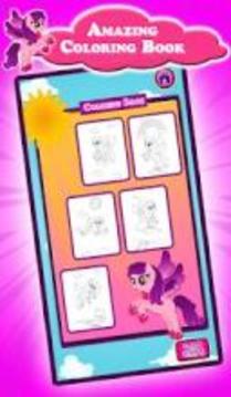 Baby Pony Kids Coloring Book游戲截圖3