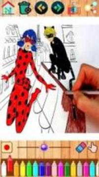 Coloring miraculous ladybug and cat noir hero游戲截圖2