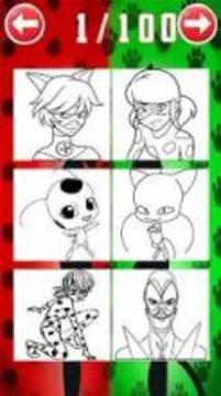 Coloring miraculous ladybug and cat noir hero游戲截圖4
