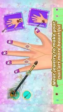 Kitty Nail Art Design & Coloring Game游戲截圖2