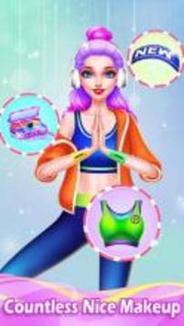 瑜伽女孩美妝 - 健身沙龍游戲截圖4