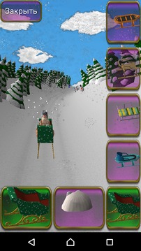Girl on a sled. Snow slides.游戲截圖5