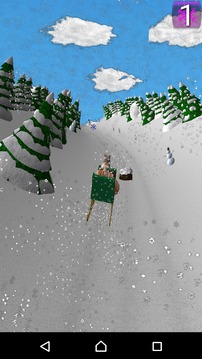 Girl on a sled. Snow slides.游戲截圖3