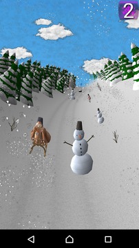 Girl on a sled. Snow slides.游戲截圖4