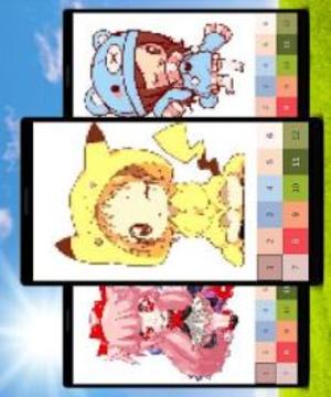 Manga Color by Number: Anime Pixel Art游戲截圖1