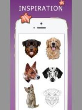 Pet coloring book Animal poly art color游戲截圖4