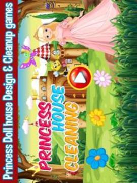 Princess Doll House Cleaning & Decoration Games游戏截图1