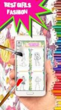 Nice Fashion Girl Coloring Book - Kids Coloring游戲截圖4
