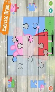 Peppa Puzzle For Kids-Pink Pig游戲截圖2