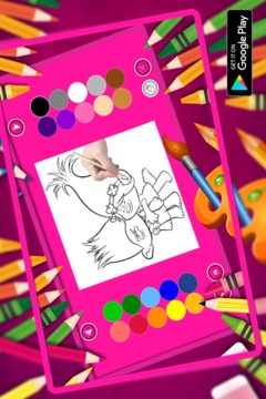 Coloring Book Troll Poppy amoureux Fans 2018游戲截圖2