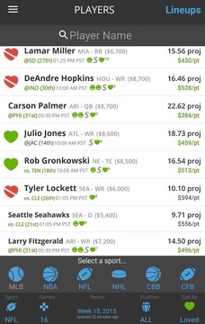Optimal Lineup for FanDuel游戲截圖5