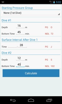 SCUBA Diving Planner游戲截圖5