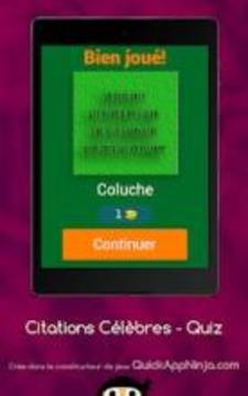 Quiz Citations célèbres et proverbes en fran?ais游戲截圖2