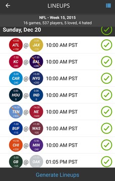 Optimal Lineups for DraftKings游戲截圖3