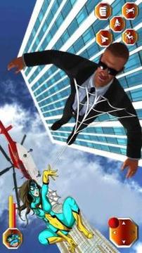 Grand Flying Spider Girl 3D Rescue Game游戲截圖2