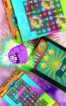 Sweet Germ Crush: Match 3 Game游戲截圖2