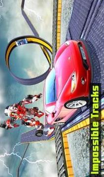 Impossible Race Car Driving Stunts Transform Robot游戲截圖5