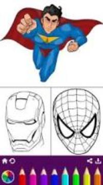 Superhero Coloring - Pixie Painting Book游戏截图1