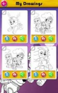 Paw Coloring Puppy Patrol for adult游戲截圖1