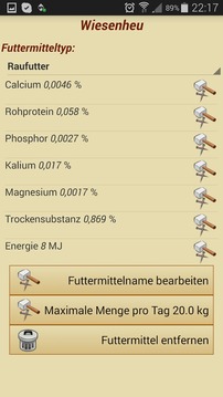 Fourage Pferde Rationsrechner游戲截圖5